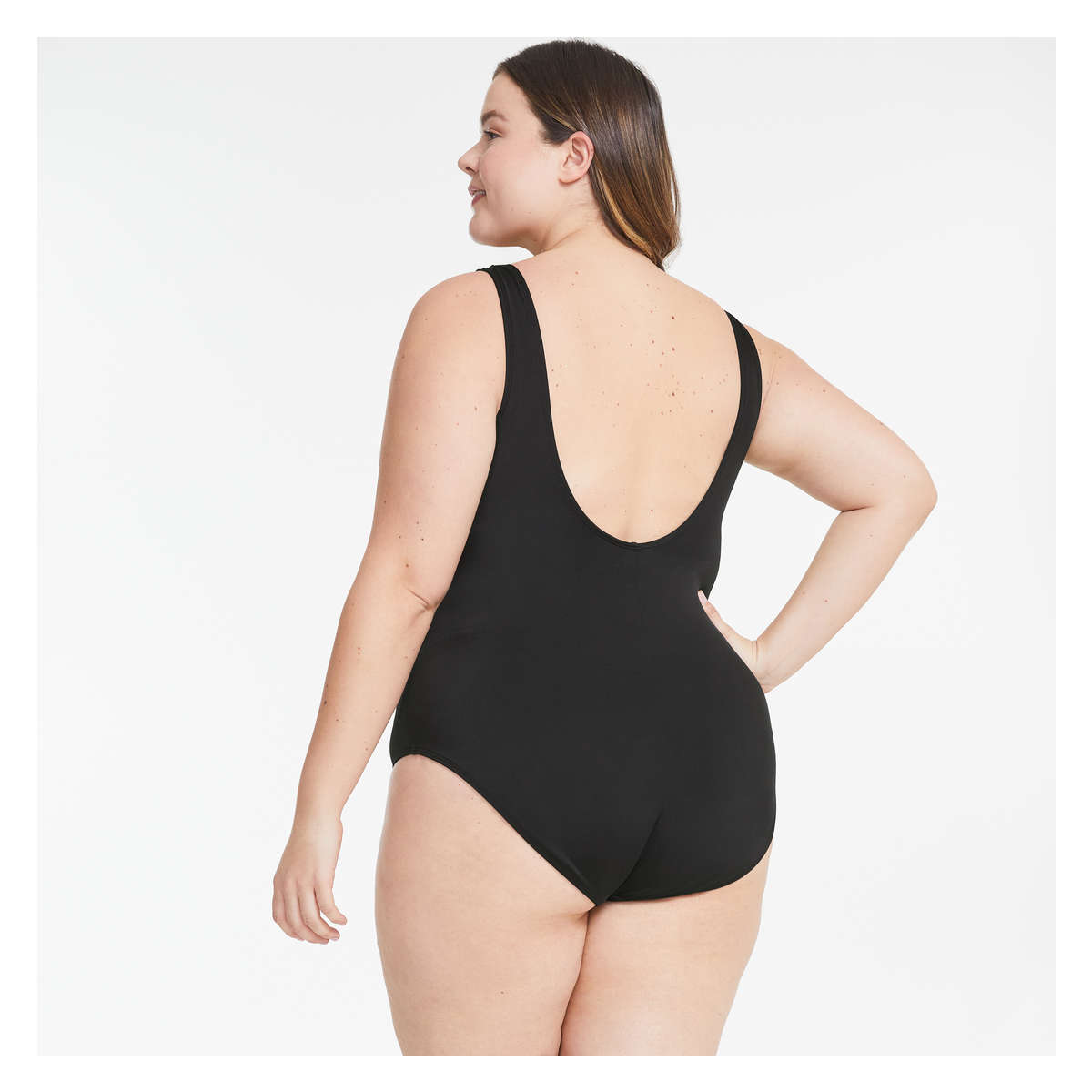 Women Scoop Neck Swimsuit in JF Black from Joe Fresh